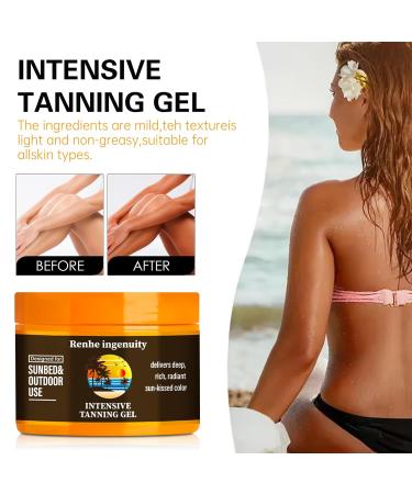 Intensive Tanning Gel 150ml | Natural Tanning Accelerator for Sunbeds & Outdoor Use | Carrot & Brown Tanning Luxe Gel - Buy Online on GoSupps.com