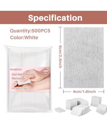 500 Gel Nail Polish Remover Pads - MAQIHAN Acetone Wipes for Professional Nail Techs | Essential Nail Supplies for Acrylic Gel Removal - Buy Online on GoSupps.com