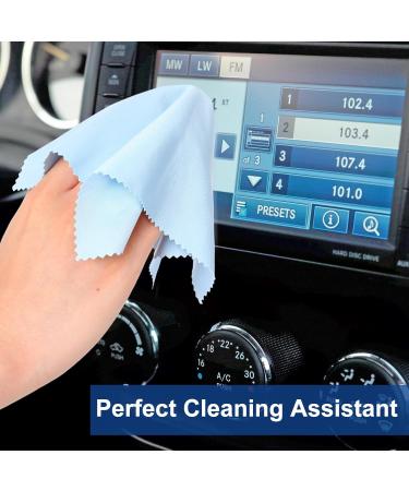 50 Microfiber Cleaning Cloths for Glasses & Electronics - 7x6 Inch Blue - Perfect Eyeglasses & Screen Cleaner - Buy Online on GoSupps.com