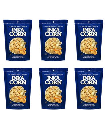 Inka Corn Nuts, Gluten Free Roasted Giant Corn, Original Flavor, 4-Ounce (Pack of 6) 4 Ounce (Pack of 6)
