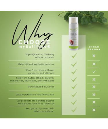  mysalifree Gentle organic and natural shower gel for sensitive skin - With rice germ oil - 200 ml - 100% certified organic cosmetic - Unique in the world - Organic + fragrance-free - Buy Online on GoSupps.com
