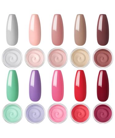 2G Dipping Powder Kit Nail Starter Nail 10PCS Dipping Powder System French Powder No Needed Nail Lamp Fast Dry Nail Art Manicure DIY Salon Gift Set for Women Girls DIY Nail Beginner Home Salon Gift color08