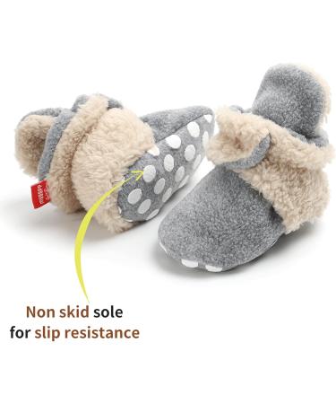 TMEOG Baby Booties Slippers - Infant Boots for Boys & Girls 0-6 Months - Winter Sock Crib Shoes - Light Grey White Furry - Newborn First Walking Shoes (0-18 Months) - Buy Online on GoSupps.com