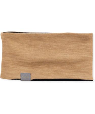 MERIWOOL Reversible Merino Wool Headband - Lightweight Unisex Design in Black / Sand - Buy Online on GoSupps.com