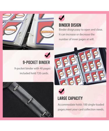CHALSOND Purple 9-Pocket Card Binder | 720 Cards Capacity | 40 Removable Sleeves | Portable Trading Card Collector Album Holder | TCG Storage Carrying Case - Pink - Buy Online on GoSupps.com