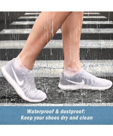 LEGELITE Reusable Silicone Waterproof Shoe Covers - 2 Pack Small, Non-Slip Shoe Protectors for Kids, Men, and Women - Black/Clear - Buy Online on GoSupps.com