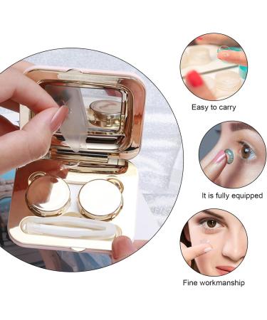 Milist Portable Contact Lens Case Kit with Mirror - Pink Contact Lens Organizer for School Home & Travel - Buy Online on GoSupps.com