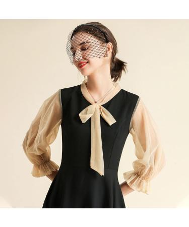 EUPSIIU Black Mesh Veil Headband Bridal Wedding Veil Headband Women Headpiece Lace Headband Tea Party Fascinator Veil Mesh Headband 1920s Headpiece for Women Girl Hair Clip (One Size Black) - Buy Online on GoSupps.com