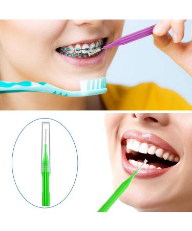 50pc Interdental Braces Brush Set for Oral Hygiene - Blue, Green, Purple Colors - Buy Online on GoSupps.com