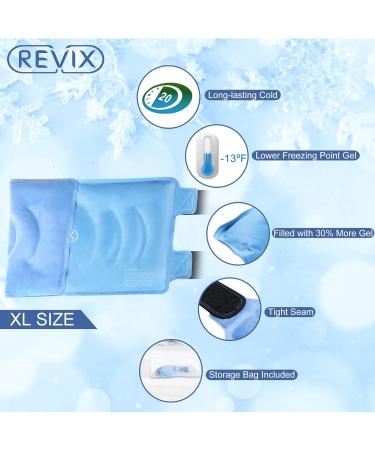 Revix XL Reusable Knee Cooling Pads - Gel Cool Pack for Pain Relief Swelling & Recovery - 2 Pieces with Velcro Fastener (Blue) - Buy Online on GoSupps.com