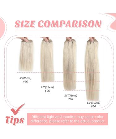 Vlasy Clip in Hair Extensions Human Hair 14 Inch Light Grey# - 7 Piece Seamless Thick Weft Real Hair Clips for Women -70g - Buy Online on GoSupps.com