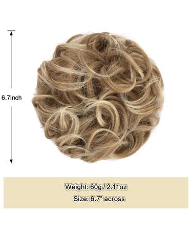 Sofeiyan Hair Part Hair Tie Updos - Wavy Messy Chignon & Extensions for Women - Dark Blonde & Bleaching Blonde 60g - Buy Online on GoSupps.com