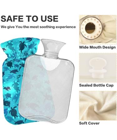 Hot Water Bottles with Cover - Turtle Design 2L Warm Water Bag for Pain Relief - Ideal for Women Girls & Kids - Buy Online on GoSupps.com