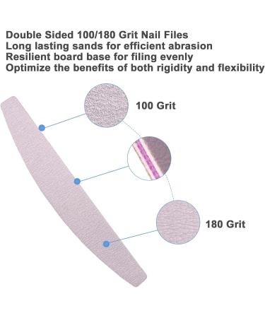 Nail Files (25 Pcs) 100/180 Grit Nail File Emery Board Bulk for Acrylic Nails and Natural Nails Limas para Unas Acrilicas Profesional Pack Filers for Gel Nail Double Sided Manicure Curved Gray 25 Pcs Halfmoon 100/180 G... - Buy Online on GoSupps.com