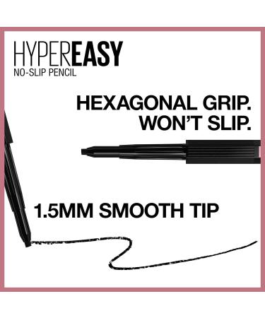 Maybelline New York Eyestudio Hyper Easy No Slip Pencil Black 0.04 Oz Pack of 2 - 001 Black (0.021 Ounce) - Buy Online on GoSupps.com
