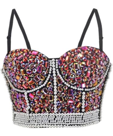 Sexy Strass Bustier for Women - Sparkle Push Up BH & Sequin Camisole Tops | Trendy Streetwear & Cropped Vest - Buy Online on GoSupps.com