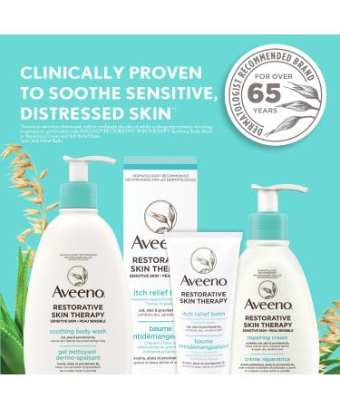Aveeno Restorative Skin Therapy Soothing Body Wash | Fragrance-Free Dry Skin Cleanser with Vitamin B5 Aloe & Oat | 532mL - Shop Internationally - Buy Online on GoSupps.com