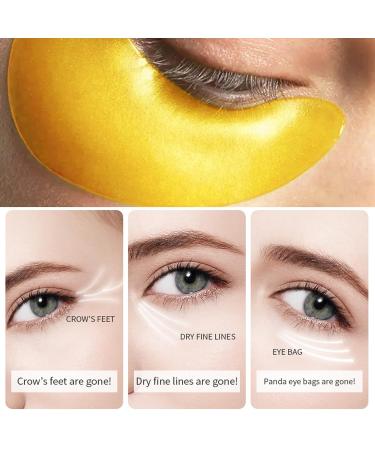 24k Gold Under Eye Patches - 30 Pairs | Moisturizing Gel Eye Masks for Puffy Eyes & Dark Circles | Anti-Aging Collagen Patches for Travel - Buy Online on GoSupps.com