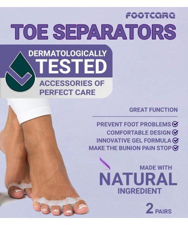 Gel Silicone Toe Separators & Stretchers for Bunion & Hammer Toe Pain Relief - 2 Pairs for Yoga, Running & Sports Activities - Buy Online on GoSupps.com