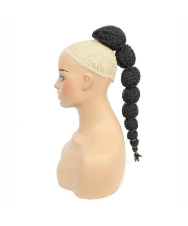 Miyamarch 18 Drawstring Ponytail for Black Women - Bubble Lantern Braid Protective Style Hair Extension - Afro Puff Curly Braided Clip-On Ponytail (18 Inch 1B) - Buy Online on GoSupps.com