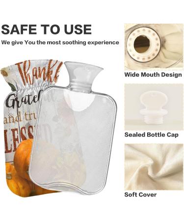 NAANLE Festive Thanksgiving Pumpkin Hot Water Bottle - 1L for Bed & Hand/Foot Warmth Relief | MITEVED Transparent Design - Buy Online on GoSupps.com