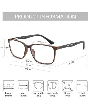 ZENOTTIC Blue Light Blocking Glasses Reading Glasses for Men Square Frame Readers Anti Glare Sport Computer Glasses Tortoise 2.5 x - Buy Online on GoSupps.com