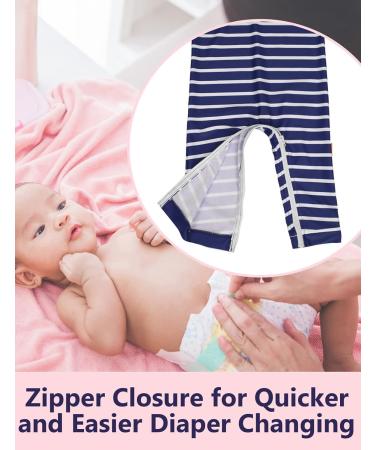 weVSwe Baby Toddler Boy Swimsuit UPF 50+ Sun Protection Rash Guard with Crotch Zipper | Navy Blue Stripes | 6-12 Months - Buy Online on GoSupps.com