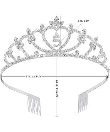 Frcolor 5th Birthday Crown Tiara for Girls | Crystal Rhinestone Princess Headband | 5 Years Old Gift - Buy Online on GoSupps.com
