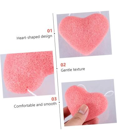 Beaupretty 15 pcs Heart Shaped Face Wash Sponges | Exfoliating Facial Cleansing Puff & Skin Scrubber | Natural Cosmetic Face Pads - 1 Count (Pack of 1 - Buy Online on GoSupps.com