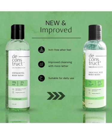 Decon.struct Salicylic Acid Body Wash - 1% Salicylic Acid & 2% Glycolic Acid for Acne Prevention & Deep Cleansing - 6.8 fl oz - Buy Online on GoSupps.com