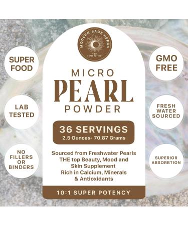 2.5oz Pure Pearl Powder 10:1 Super Concentrated Extract. 36 Servings. Supplement for Collagen Anti-Aging and Antioxidant production. Supports Skin Eyes Nails Radiant Beauty by Modern Sage Herbs. - Buy Online on GoSupps.com