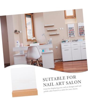 OUNONA Nail Display Board Acrylic Display Holder Fake Nails Nail Practice Holder Nail Tip Display Boards Acrylic Sign Holder with Wood Base False Nail Holder Tips Solid Wood Storage Rack - Buy Online on GoSupps.com