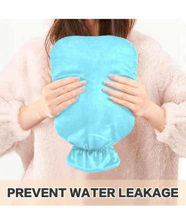 Sky Blue Hot Water Bottle with Cover - Pain Relief for Women Kids & Girls | 1L Portable Comfort - Buy Online on GoSupps.com