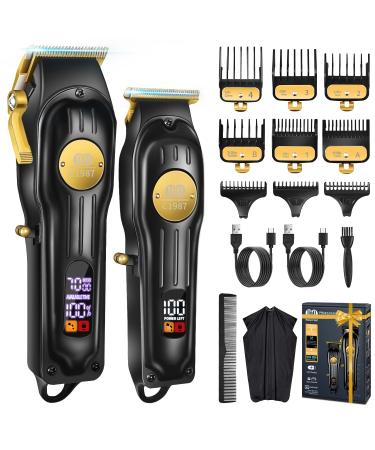CIICII Mens Hair Clippers and Trimmers Set Professional Cordless Barber Clippers for Hair Cutting Kit (Rechargeable USB Adjustable Beard & Hair Trimmer Haircut Kit) Clippers for Men DIY Home Salon