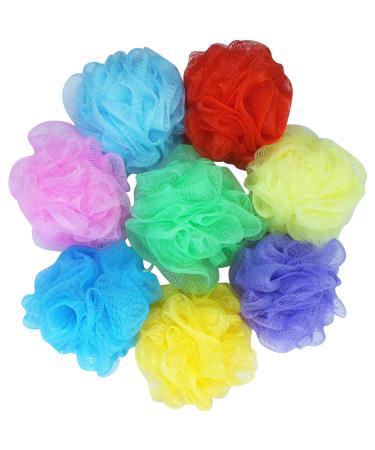 Bath Loofah Sponge Shower Pouf 8 Pack Kids Loofah Bath Pouf Mesh Bath Sponge Colorful Body Scrubber Balls Shower Mesh for Kids