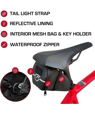 Cycle Factor Waterproof Bike Saddlebag for Mountain, Beach & Road Bikes - Reflective Lining, Mesh Interior, Velcro Straps - High Shear Resistance - Buy Online on GoSupps.com