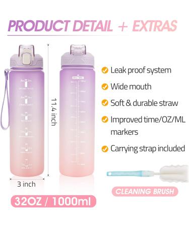 YC Kitchen 1L BPA-Free Water Bottle - Safe Spout Sports Drink Bottle for Fitness Children & Outdoor Activities - Purple/Pink Gradient - Buy Online on GoSupps.com