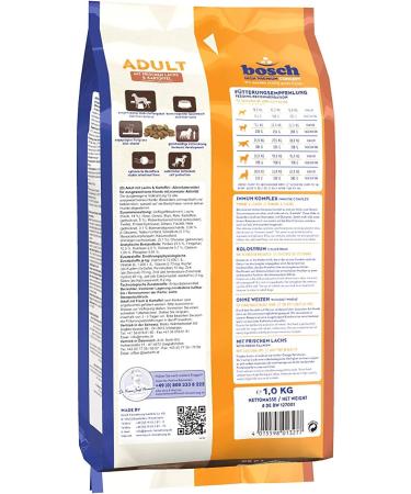 Buy Bosch HPC Adult Dog Food with Fresh Salmon & Potato - 1kg | Premium Dry Food for All Breeds | International Shipping Available - Buy Online on GoSupps.com