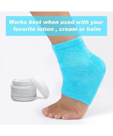 Moisturizing Heel Socks 2 Pairs Gel Lined Fuzzy Toeless Spa Socks Skin Softening Footcare Treatment Socks for Cracked Heels Dry feet Foot calluses Sock (SFDFN001) - Buy Online on GoSupps.com