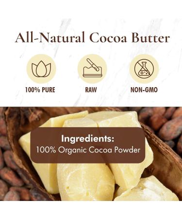 HalalEveryDay Raw Cocoa Butter 5 lb Food Grade & Cosmetic Grade Unrefined Organic Cocoa Butter Chunks for Baking Lotion Body Butter Lip Balm & DIY Skincare - Buy Online on GoSupps.com