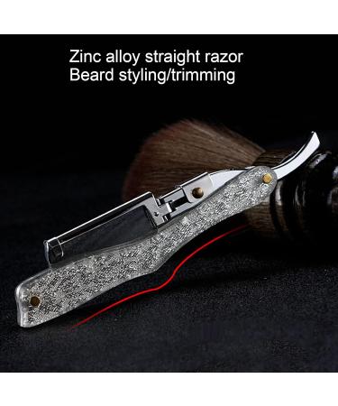 Razor Manual Beard Shaver with No Peeled Lacquer Crystal Plate Handle - Silver Barbershop Quality - Buy Online on GoSupps.com