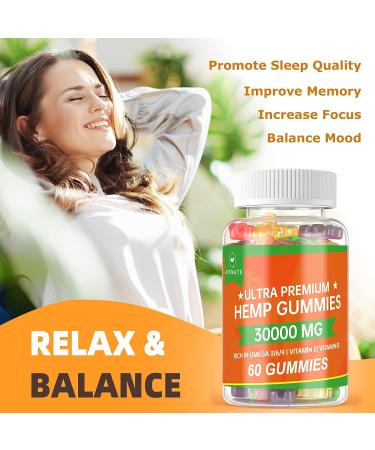 2 Pack Hemp Gummies for Relief: Calm & Rest - High Potency Natural Hemp Oil Infused Fruity Edibles - 120 Gummies, 60 Count Per Pack - Buy Online on GoSupps.com