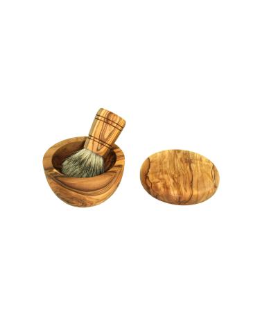D.O.M.Shaving set 3 parts made of olive wood