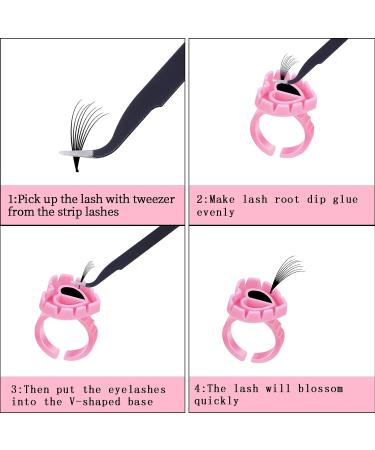 RosewineC 100 PCS Glue Rings Lash Glue Holder Glue Ring Cups Lash Glue Rings Glue Rings for Eyelash Extensions Quick Blossom Pigment Holders Disposable Finger Hand Beauty Tools for Eyelash Extension - Buy Online on GoSupps.com