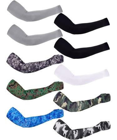 Boao 10 Pairs Men s Cooling Arm Sleeves - Fingerless Sun Protection Gloves in Black Gray White & Camouflage - International Shipping Available - Buy Online on GoSupps.com