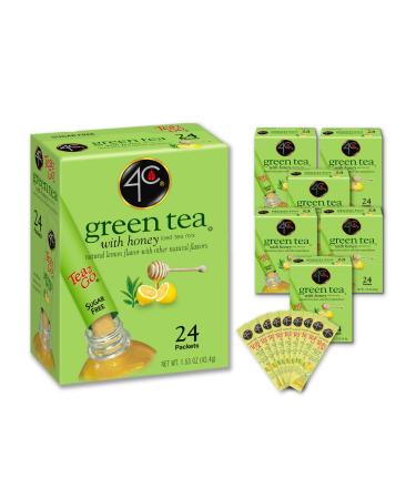 4C Powder Drink Mix Packets, Green Tea 6 Pack, 24 Count, Singles Stix On the Go, Refreshing Sugar Free Water Flavorings Green Tea 24 Count (Pack of 6)
