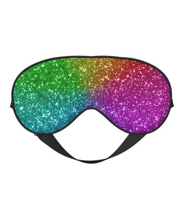 Colorful Glitter Print Sleep Eye Mask Blindfold with Elastic Strap Headband Soft Eye Cover Eyeshade for Night Sleeping Travel