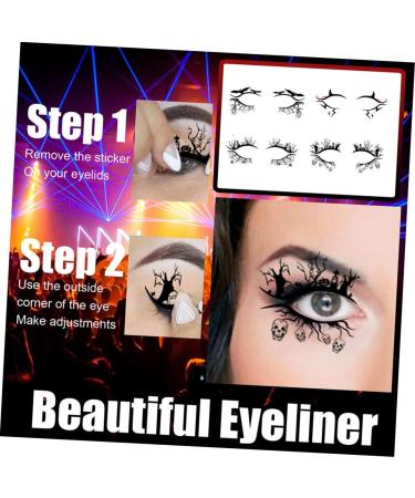 FOMIYES 20 Pairs Halloween Eyeliner Stickers Decor Eyeliner Decals Self-adhesive Eyeliner Stickers Prom Miss 1 count (Pack of 1) Blackx5pcs - Buy Online on GoSupps.com