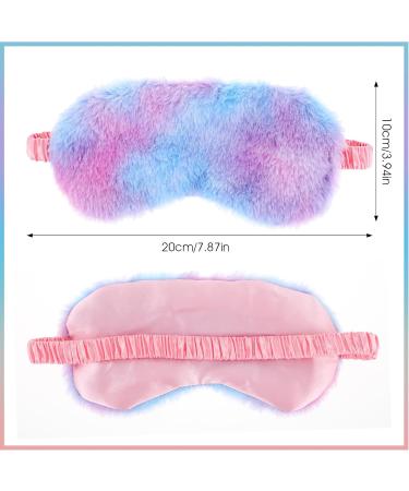 Shop WLLHYF 4 Pcs Plush Rainbow Eye Masks | Soft & Comfortable Furry Sleep Covers for Adults & Kids | Perfect for Travel & Napping - Buy Online on GoSupps.com