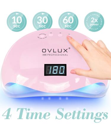 OVLUX Pro 180W UV LED Nail Lamp - Dual-Use Gel Polish Dryer | 57 Bulbs Auto-Sensor & Timers | Salon & Home Mani-Pedi Solution - Pink Blushing Bride - Buy Online on GoSupps.com